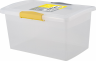 Ящик для хранения Laconic mini пластиковый прозрачный с защелками 2,5 л желтый/серый