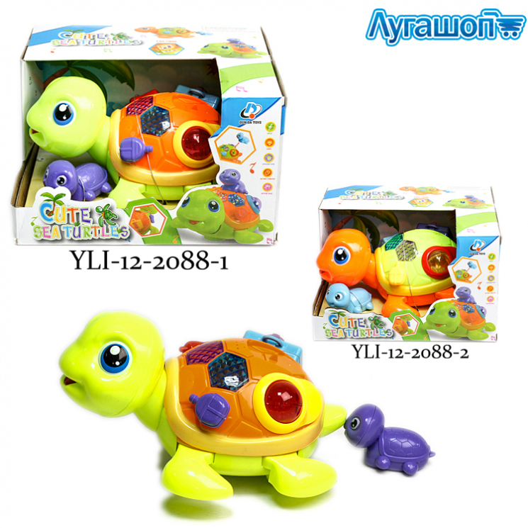 Черепаха-путешественница Qun Da Toys 21 см со светом и звуком арт. YLI-12-2088
