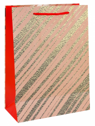Dream cards Пакет подарочный с мат.лам. и тиснен. фольгой26х32х10см(L)Красное сияние210г ПКП-3129