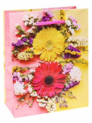 Пакет подарочный Optima Яркая цветочная композиция 18x23x8 см арт. ПКП-6331