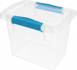 Ящик для хранения Laconic mini пластиковый прозрачный с защелками небесными 1,6 л