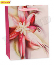 Dream cards Пакет подарочный с мат. лам. и глиттером 32х26х12 (L) Чарующий цветок, 210 г ПП-4142