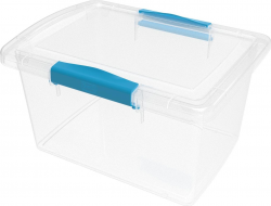 Ящик для хранения Laconic mini пластиковый прозрачный с защелками небесными 2,5 л