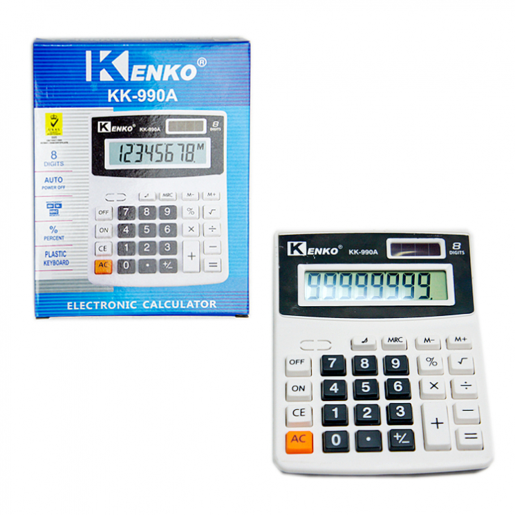 Калькулятор электронный Kenko KK-990A 8 разрядов 14x11 см арт. LG-17859-990A