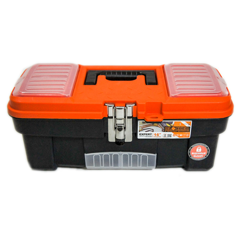 Ящик для инструментов Blocker Expert 16" с металлическим замком черный/оранжевый