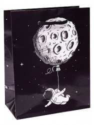 Пакет подарочный с глянцевой ламинацией 11,5x14,5x6 см  (S) Космонавт с шариком, 128 г ПКП-6341
