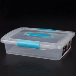 Ящик для хранения Laconic с защелками и ручкой 5 л небесный прозрачный