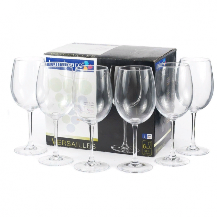 Набор фужеров (бокалов) для вина 6 шт Luminarc Versailles, V=580 мл арт.N1011