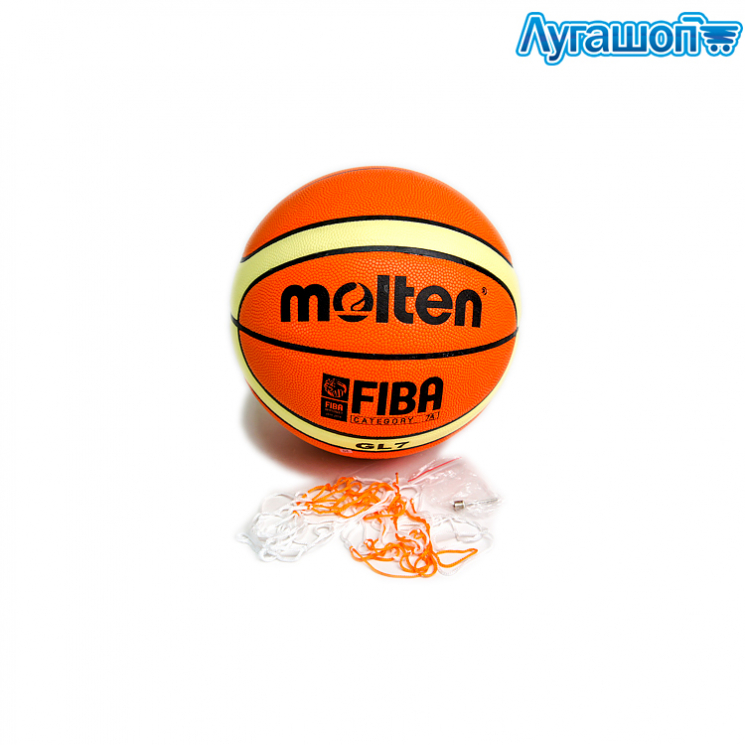 Мяч баскетбольный №7 23 см + сетка для хранения + игла арт. 25866-60