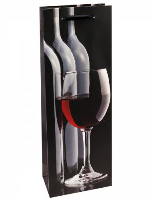 Пакет подарочный Dream Cards с матовой ламинацией 12x36x8,5 см Бокал красного вина,210гр ПКП-6266