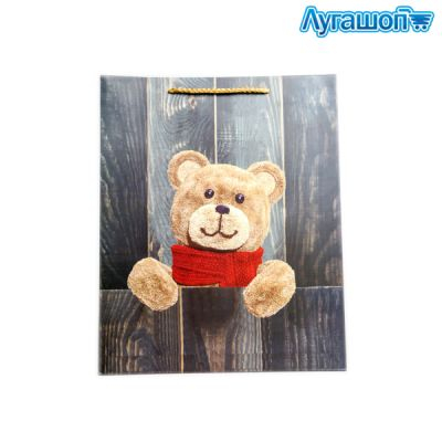 Пакет подарочный Dream cards Симпатичный медвежонок 26,4х32,7х13,6 см арт. ПКП-8775