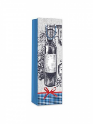 Dream cards Пакет подарочный с мат.лам. 12,8х36х8,4см (Bottle)  Бутылочка вина, 210 г  ПКП-2659
