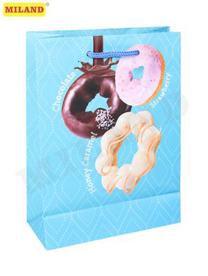 Пакет подарочный Пончики на любой вкус 14х20х6,5 см арт. ППД-9878