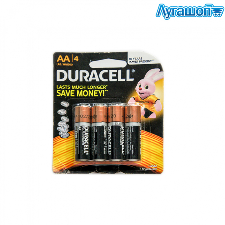 Батарейки Duracell AA (LR6) MN1500 1,5 В 4 шт на блистере арт. 17246-3-4