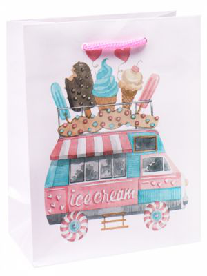 Пакет подарочный Optima Фургончик с мороженым 11,5-14,5*6 см арт. ПКП-6296