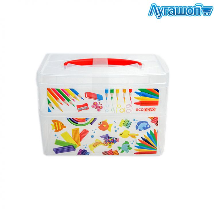 Коробка универсальная с ручкой и декором "ART BOX" 2 секции 245Х160х165 мм арт. 4312392