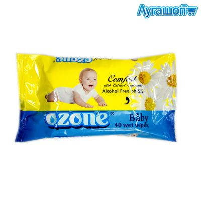 Салфетки влажные ТМ Ozone для детей с экстрактом ромашки 40 шт (30) арт. 800872