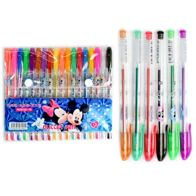 Ручки гелевые GH6102-18 цветные с блестками 18 шт арт. 120246-9