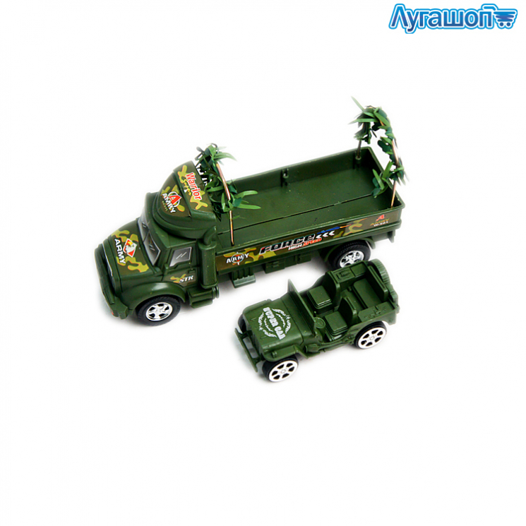 Игрушка Машинка инерционная Военный грузовик с джипом W501 20 см арт. A141969