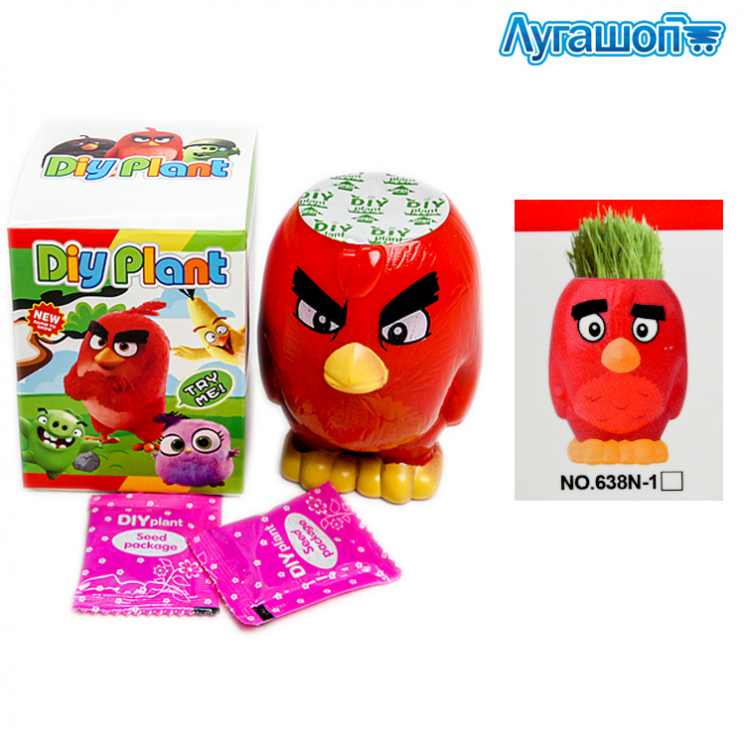Фигурка-горшок Diy Plant Angry Birds Теренс 9 см арт. YLI-12-638N-1