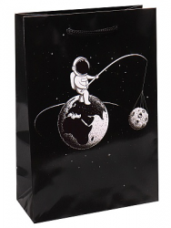 Пакет подарочный с глянцевой ламинацией 32,4x44,5х10,2 см  (XL) Рыбалка на луне, 157 г ППК-6316