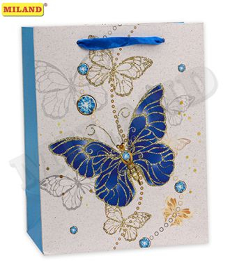 Пакет подарочный Dream cards Прелестные бабочки 18х23х10 см арт. ПП-4089