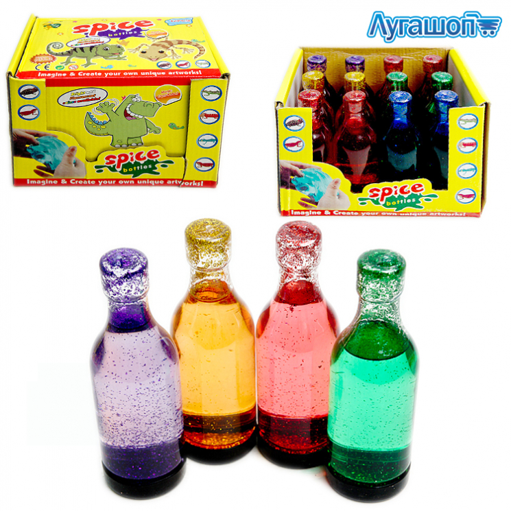Слайм Spice bottles 13 см с блестками в бутылочке (6/12) арт. 2061-60879U