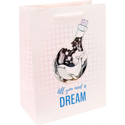 Dream cards Пакет подарочный с мат.лам и тис.фольгой Все что нужно-мечта 18х23х10см(M),210г ПКП-3447