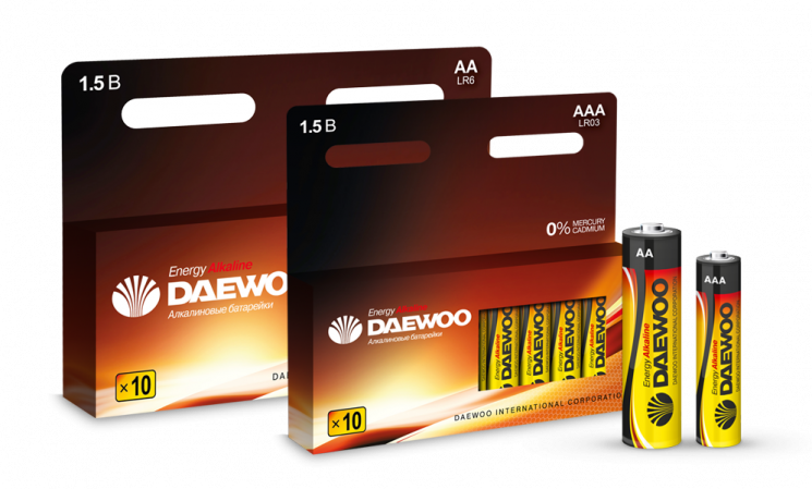 Батарейка DAEWOO Energy Alkaline ААА LR03 1,5 В щелочная (10) арт. LR03EA-10P