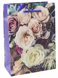 Пакет подарочный с матовой ламинацией 11,5x14,5x6 см  (S) Любимые цветы, 128 г ППК-6261