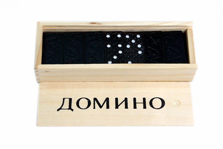 Игра настольная Домино в деревянной коробке 4007D арт. 25631-1