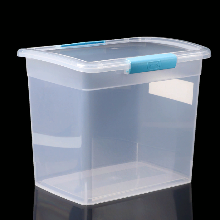 Ящик для хранения Laconic с защелками и ручкой 20 л небесный прозрачный