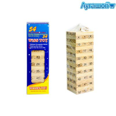 Игра настольная Дженга 20 см 54 блока деревянная арт. 2149-11