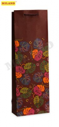 Dream cards Пакет подарочный с матовой ламинацией   12х36х9см (Bottle) Красивые листья,210 г ПП-4023