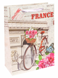 Dream cards Пакет подарочный с мат. лам. Прекрасная Франция 18х24х8.5 см (M),210 г  ППК-6468