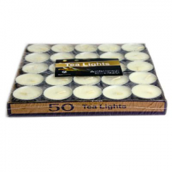 Свечи чайные для аромаламп Tea lights HA 750 круглые белые 50 шт арт. 7400-10-5